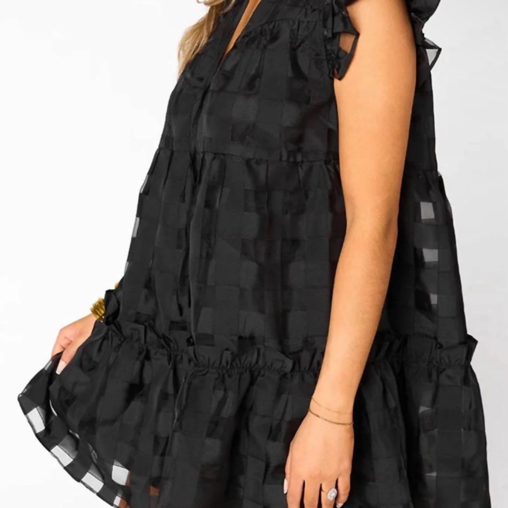 Buddy Love Black Ruffle Mini Dress - Picture 4 of 4